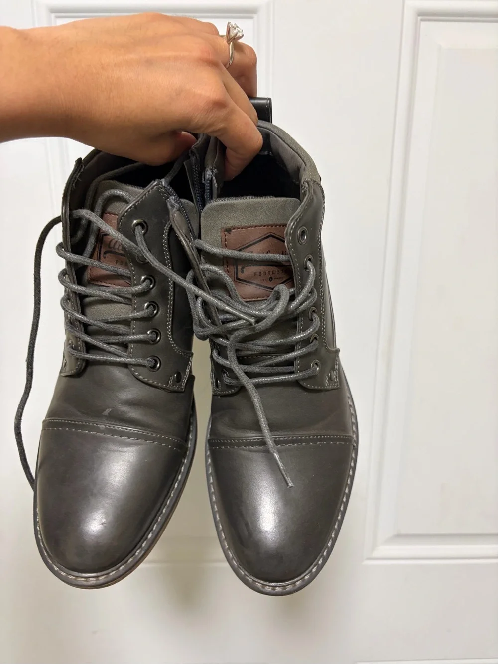 Steve Madden Men's Charcoal Lace-Up Boots
